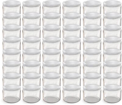 Oputec 48x 282ml inmaakpotten / voorraadpotten TO Ø 82 mm – glazen jampotten – metalen schroefdeksel wit – conservenpotten