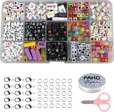 Fako Bijoux - Letterkralen Set - Letter Beads - Alfabet Kralen - Sieraden Maken - 500 Stuks - Mix