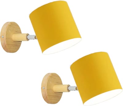 Verstelbare Wandlampen 2PCS E27 voor Kinderkamer, Kantoor en Woonkamer - Houten en Metalen Design