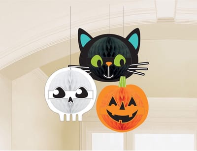 Amscan by Riethmuller - Riethmüller - Papieren waaiers Halloween (3 stuks) - Halloween - Halloween Decoratie - Halloween Versiering