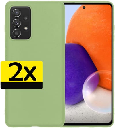 Hoesje - 2 Stuks - Geschikt voor Samsung Galaxy A72 - Sterk & Shockproof - Case Siliconen - Back Cover - Telefoon Hoes - Telefoonhoesjes - Groen
