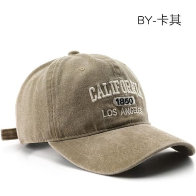 Mode Casual Baseballpet Voor Vrouwen Mannen Katoen Zachte Top Petten Unisex Los Angeles Borduurwerk Snapback Pet Wandelen Zonbescherming Petten Adjustable beige