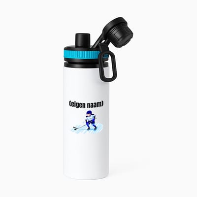 Hacebo® - ijshockey met eigen naam waterfles met draaidop blauw - Ijshockey - atleten - iemand die houdt van ijshockey - verjaardag - cadeau - kado - water fles - 850ML