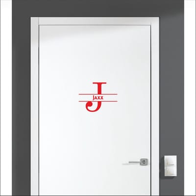 Deursticker Met Naam -  Jaxx - Rood