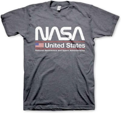 NASA Heren Tshirt -S- United States Grijs