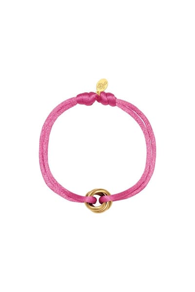 Satijnen armband Knot - Verstelbaar - One Size - Pink - Trendy
