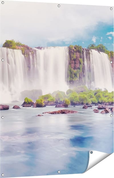 Gards Tuinposter Watervallen in Argentini� - 90x120 cm - Tuindoek - Tuindecoratie - Wanddecoratie buiten - Tuinschilderij