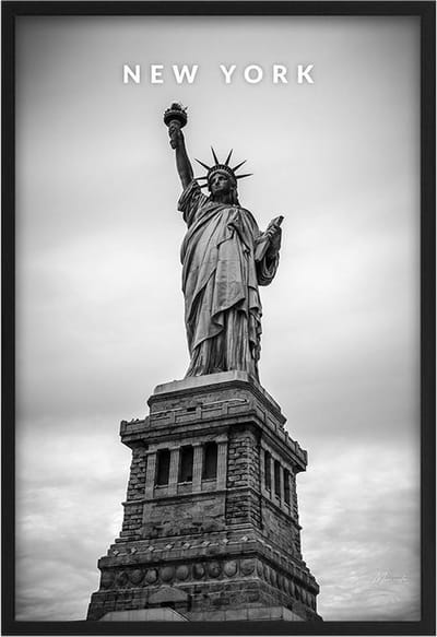 Poster New York - A4 - 21 x 30 cm - Inclusief lijst (Zwart Aluminium)