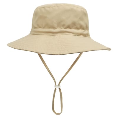 Baby zonnehoedje - 0-3 maanden baby zonnehoedje - baby zonnehoedje voor meisjes - baby strandhoedje met brede rand - baby bucket hat - unisex - hoofdomtrek 44-46 cm - zonnehoedje geschikt voor baby's en kinderen van 0-8 maanden - maat XS Khaki