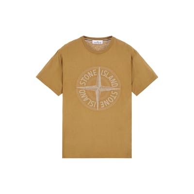 Stone Island Logo Print T-shirt Bruin Heren Tops 781521580-V0098 L beige