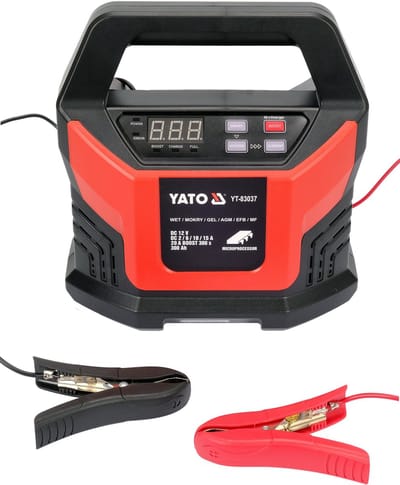 YATO YT-83037 Slimme Microprocessor Acculader - 12V - Druppellader & Onderhoudslader - 2A tot 20A BOOST - Voor Gel, AGM, EFB & Natte Accu's - Met 12V Voedingsingang