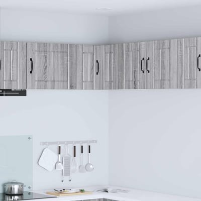 vidaXL - Wandhoekkast - LUCCA - Grijs - sonoma - 57 - x - 57 - x - 40 - cm - Bewerkt - hout