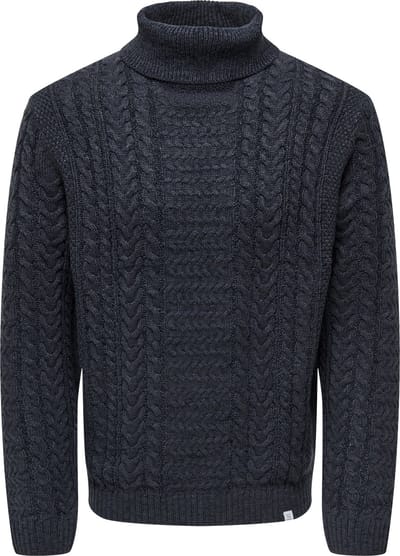 ONLY&SONS - ONSFLETCHER LIFE REG 5 CABEL ROLL KNIT - Heren - Gebreide truien