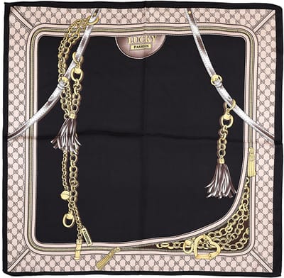 Vierkant Sjaaltje met Luxe Schakelketting- en Riemmotief (70x70cm)