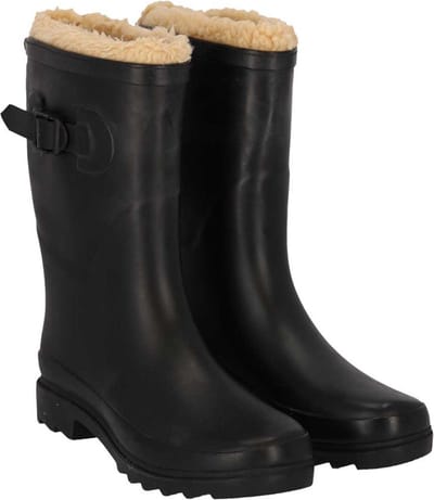 XQ | Regenlaarzen Dames | Fake Fur | Zwart | Maat 41 | Regenlaarzen met voering