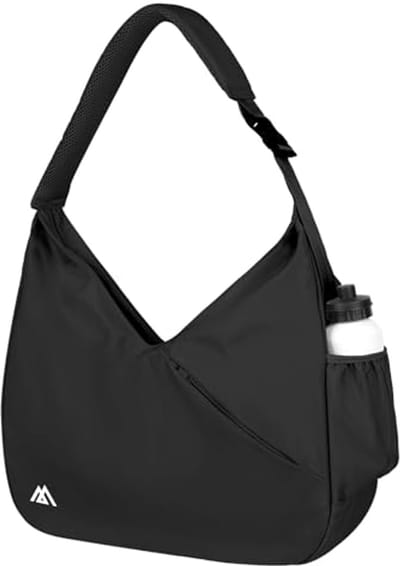 Sporttas voor dames met vakken voor schoenen en natte spullen, zwart, 46 cm x 16 cm x 40 cm