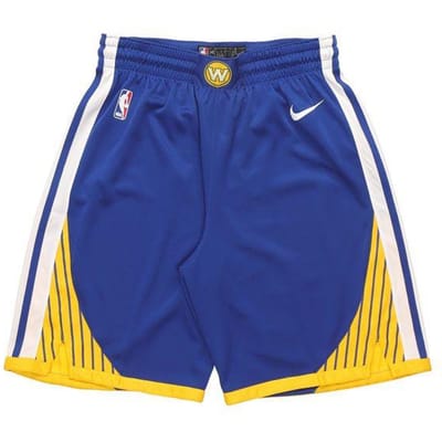 Short de Basketball Rétro Nike Icon Edition Swingman Golden State Warriors Homme Bas Bleu 866809-495 L blue