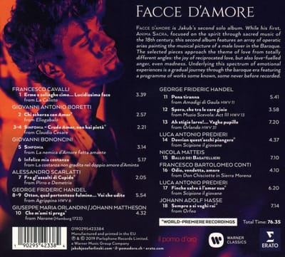Facce D'Amore (Klassieke Muziek CD) Barok - Handel - Cavalli