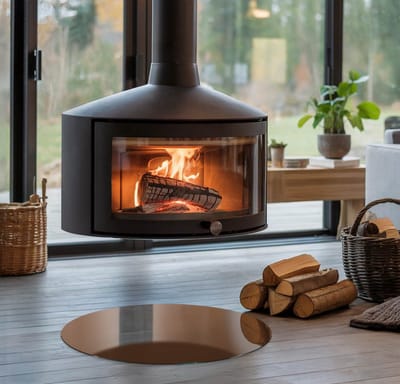 Coloray Vloerplaat Houtkachel - Plaat voor Onder Houtkachel - 50 cm x 50 cm - Open Haard Accessoires - Bruin Vloerplaat Kachel - Plaat Kachel - Plaat onder Houtkachel - Kachel Onderplaat - Onderplaat