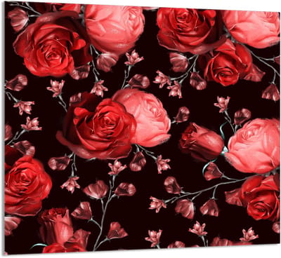 TMK ArtDeko - Snijplank - Rozen - Glas - 65x60 cm