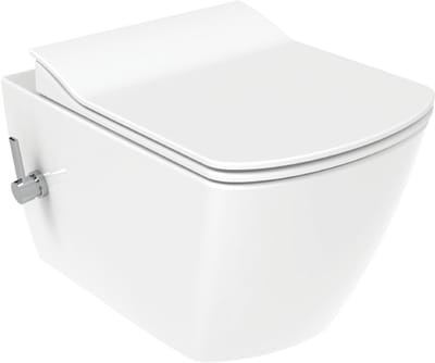 Creavit Elegant hangtoilet / ophang WC met bidet – randloos – koud water – glanzend wit
