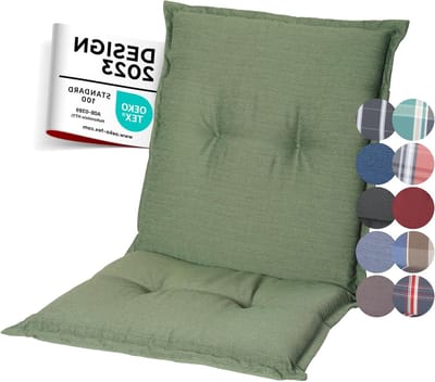 Tuinstoelkussens - Stoelkussens lage rugleuning - Buiten Zitten - Extra dikke vulling - 8 stuks - Groen