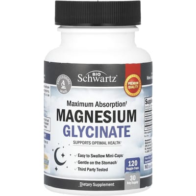 BioSchwartz, Maximale Absorptie, Magnesium Glycinaat, 120 Veggie Capsules