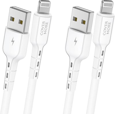 2x usb naar geschikt voor Lightning kabel - 1m - Veilig opladen - Flexibel - Wit