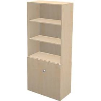 Schäfer Shop Genius TETRIS WALL combi-boekenkast, 5 OH, 3 open vakken + 2 deuren, B 800 x D 440 x H 1880 mm, ahorndecor
