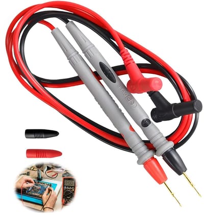 Meetpunten Multimeter - Testpunten Kabels - Precisie Metingen - Extra Fijne Naalden - 20 x 9 x 1.6 cm - Zwart