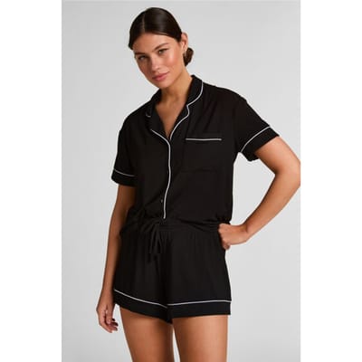 Hunkemöller Dames Nachtmode Shorts Jersey Essential - Zwart - maat XS