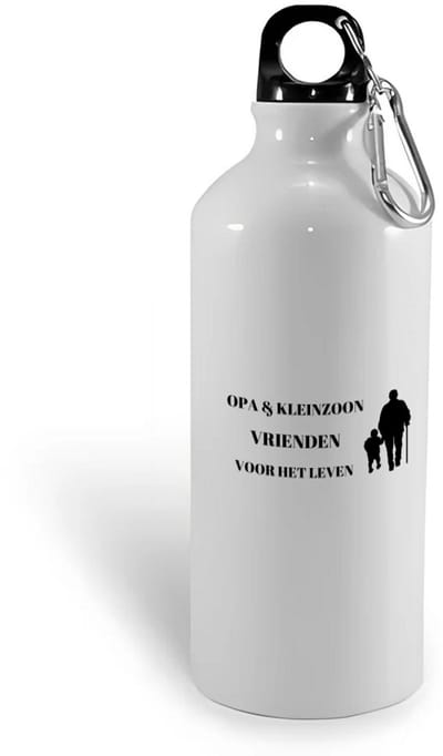 Hacebo® - opa en kleinzoon vrienden voor het leven waterfles - Vriend - opa/kleinzoon - opa cadeautjes - cadeau - kado - geschenk - kleinzoon verjaardag - kleinzoon artikelen - water fles - 400ML
