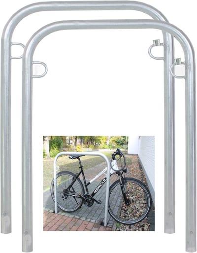 2 x Fietsenrek 114 x 78 cm thermisch verzinkt staal Ø 49mm Inbouw Fietsenrek Parker type U