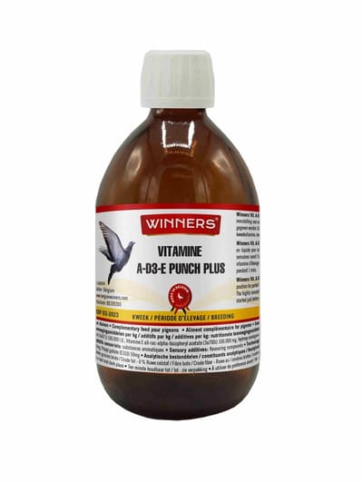 Belgian Winners Vit. A-D3-E Punch plus 450ml - supplement voor duiven - kweek, vruchtbaarheid, groei, conditie
