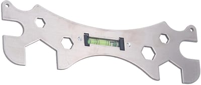 Dailygoods- Douchesleutel Roestvrij Staal - Universele Sleutel - Badkamer Sleutel - Installatietool - Zelfnivellerende Meter - Schroefopening 29 mm/23 mm/10 mm/8 mm/12 mm/17 mm - Installatiesleutel