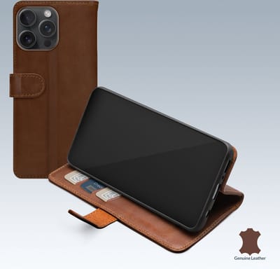 Mobilize Telefoonhoesje geschikt voor Apple iPhone 15 Pro Max Hoesje Echt Leer | Mobilize Wallet Bookcase Portemonnee | Pasjeshouder voor 3 Pasjes | Telefoonhoesje voor Pinpas / OV Kaart / Rijbewijs - Bruin