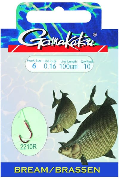 Gamakatsu Onderlijnen Competition Feeder 100cm Haak 2210R (10 pcs) - Maat : haak 10 - 0.18mm