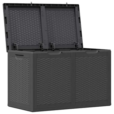 vidaXL - Tuinbox - 180 - L - PP - rattan - zwart