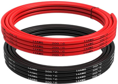 Flexibele 14 AWG Siliconen Elektrische Kabel, 6 Meter Zwart & Rood, Vertind Koper