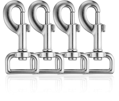 Hondenriemclips draaibaar - 4 stuks - musketonhaak - Duurzame karabijnhaken voor hondenriemen - Riemen en halsbanden - Roestvrije metalen sluitingen - voor kleine - middelgrote en grote honden