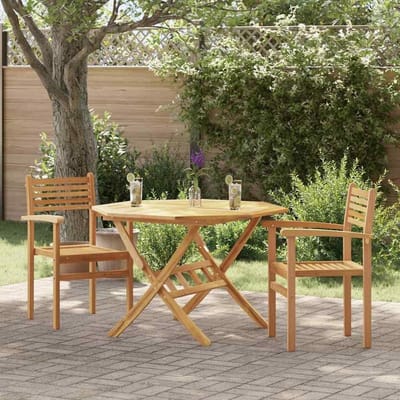 Tuinstoelen Set - Houten Stoelen Buiten - Buiten Zitten - Massief Teakhout - 56 x 55 x 905 cm - Bruin