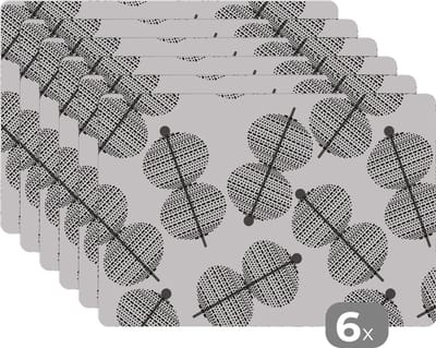 Placemat - Placemats kunststof - Lampion - Patronen - Lampen - 45x30 cm - 6 stuks - Hittebestendig - Anti-Slip - Onderlegger - Afneembaar