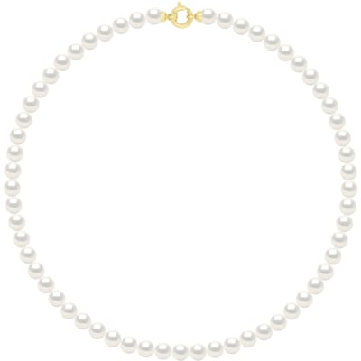 Halsketting Rij Prinses van Echte Cultured Zoetwaterparels Rond 6-7 mm