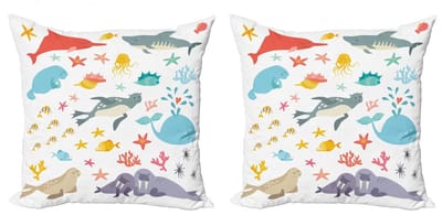 ABAKUHAUS Oceaan Kussenhoes Set (2) – Dubbelzijdig digitaal bedrukt – 40x40 cm
