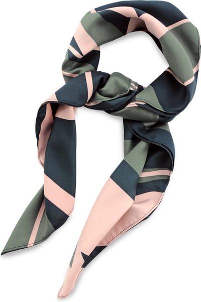 JB Collection - Sjaals - sjaal patroon groen roze vierkant - navy / groen / roze