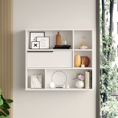 Wandrek Vesanto 90x22x81 cm wit en zwart [en.casa]