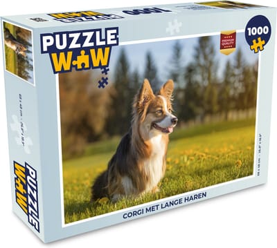 Puzzel Corgi met lange haren - Legpuzzel - Puzzel 1000 stukjes volwassenen