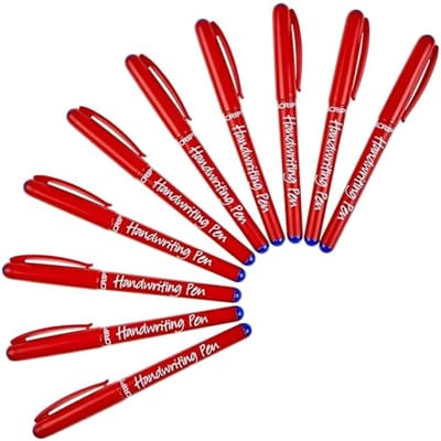 Pack van 10 Handschriftpennen met Comfort Grip in Blauw voor Kinderen