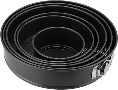 6 Stuks Springvorm Cakevormen met Verwijderbare Bodem, Ideaal voor Cheesecake en Laaggebak, Maten 12-28 cm
