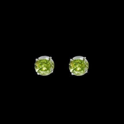 Victoria Valenza 925 Sterling Zilveren Solitair Oorbellen met Groene Zirkonia Stenen - Oorknoppen - 925 sterling zilver - Zilverkleurig - Zirkonia